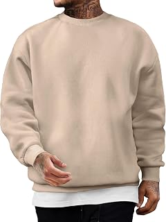 JMIERR Herren Fleece Sweatshirt Crewneck Baumwolle Pullover