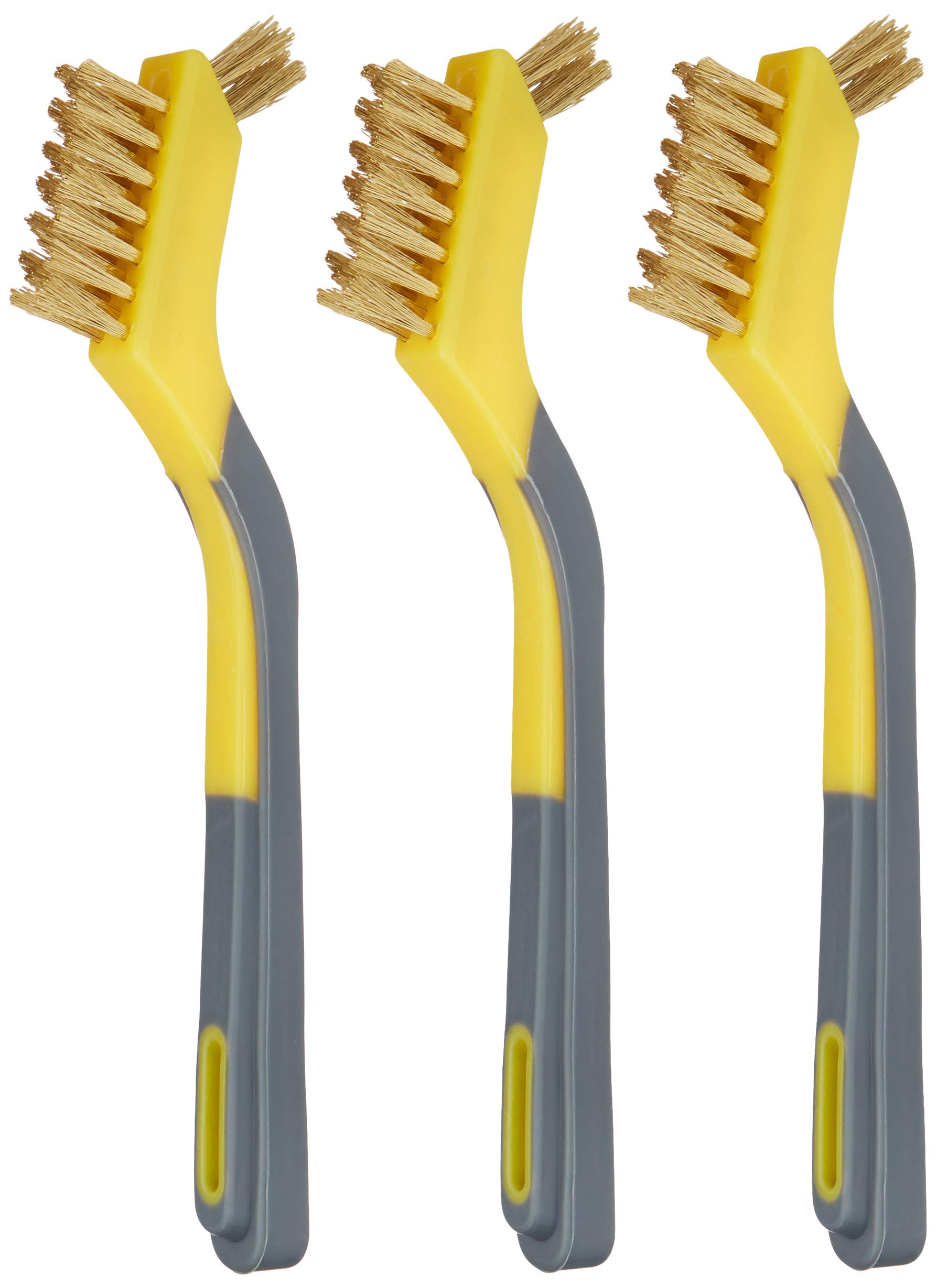 Amazon Basics Brass Mini Wire Brushes for Cleaning, Rust Removal, Paint Removal,