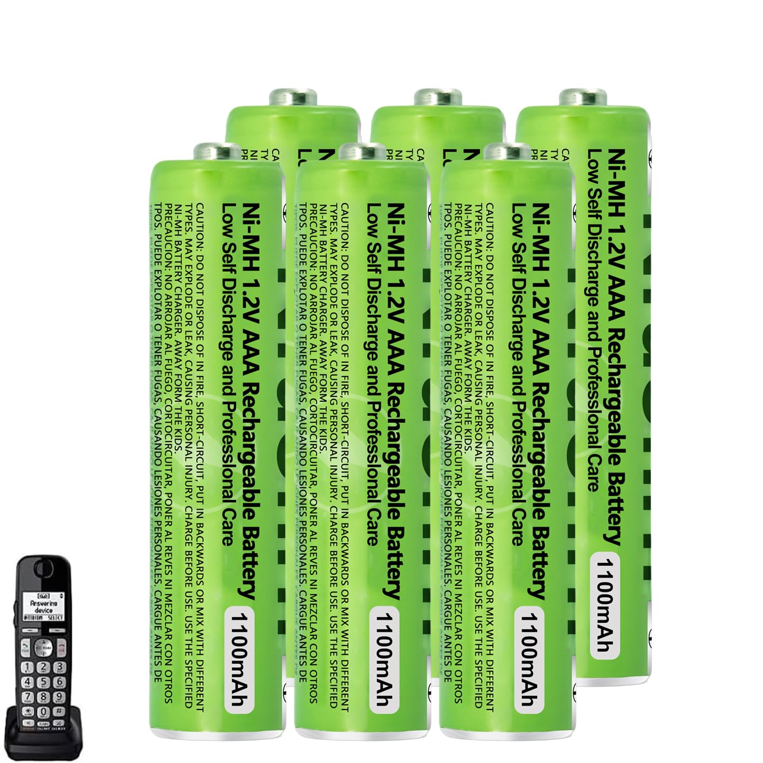 6 Pack NI-MH AAA Rechargeable Battery for Panasonic, 1.2V 1100mah AAA Rechargeab