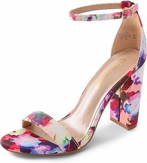 DREAM PAIRS Women's Hi-Chunk High Heel Pump Sandals