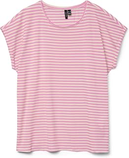 VERO Moda Women's Vmava Ss Top Stripe JRS Noos Vmava Ss Top Stripe JRS Noos (Pack of 1)