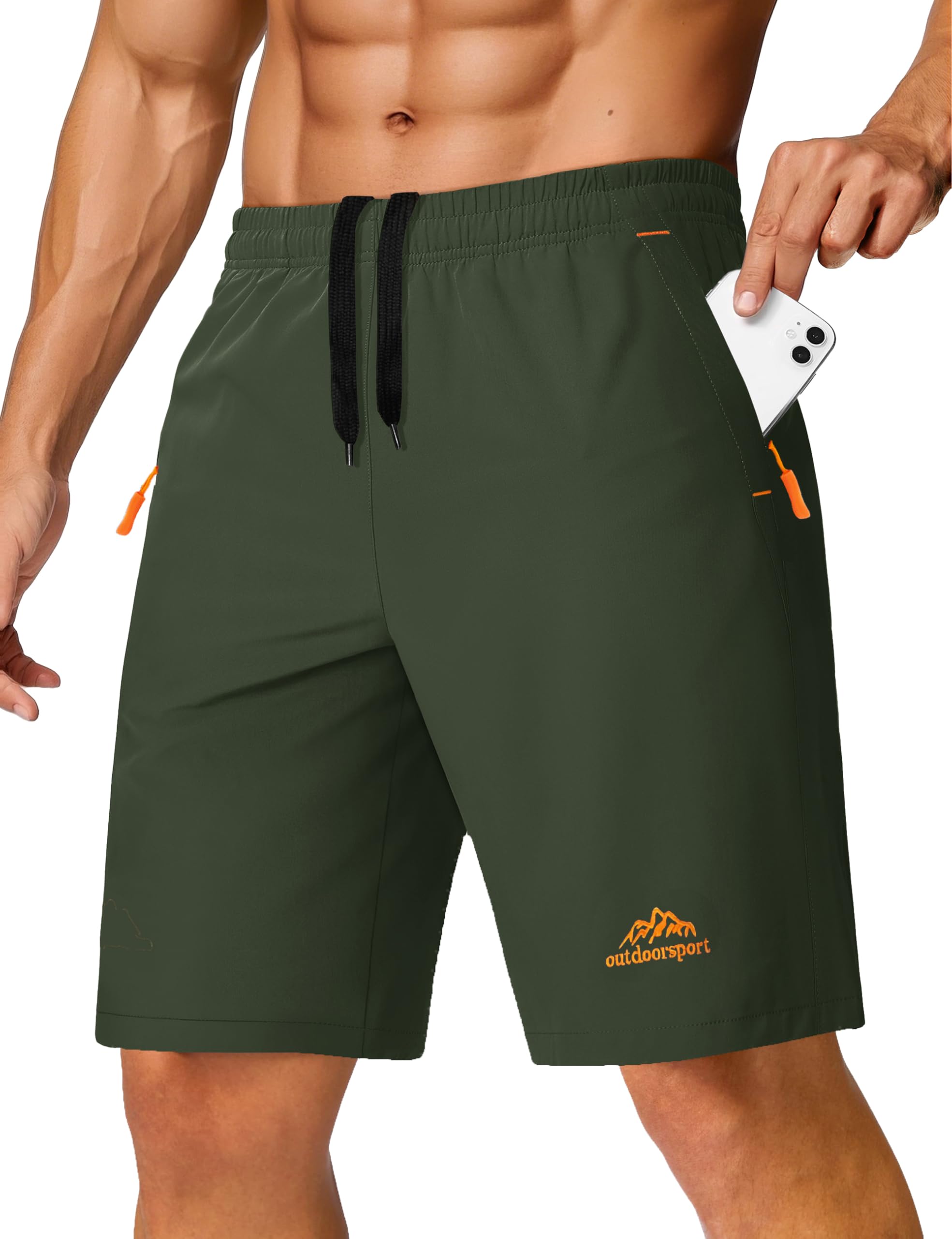 TACVASEN Men's Running Shorts with Pockets Quick Dry Gym Jogging Workout