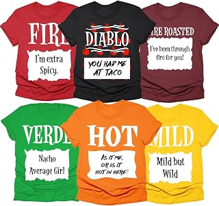 Halloween Taco Costumes Shirts Matching Family Halloween Condiment Costume Shirt, Hot Sauce Group T-Shirt