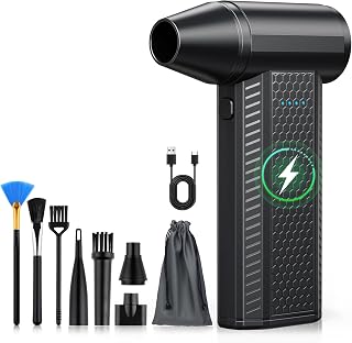 Compressed Air Duster kit-Blower-pc Duster Electric-130000RPM- Replace Compressed air can-Keyboard Clean-car Mini Snow Blowers-Car Dryer air Blower-Jet Fan-No air Canned dusters for Cleaning