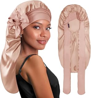 Bonnet Queen Silk Sleep Cap for Women Silk Silk Soft Hair Cap Double Layers for Curly Hair Adjustable with Strap