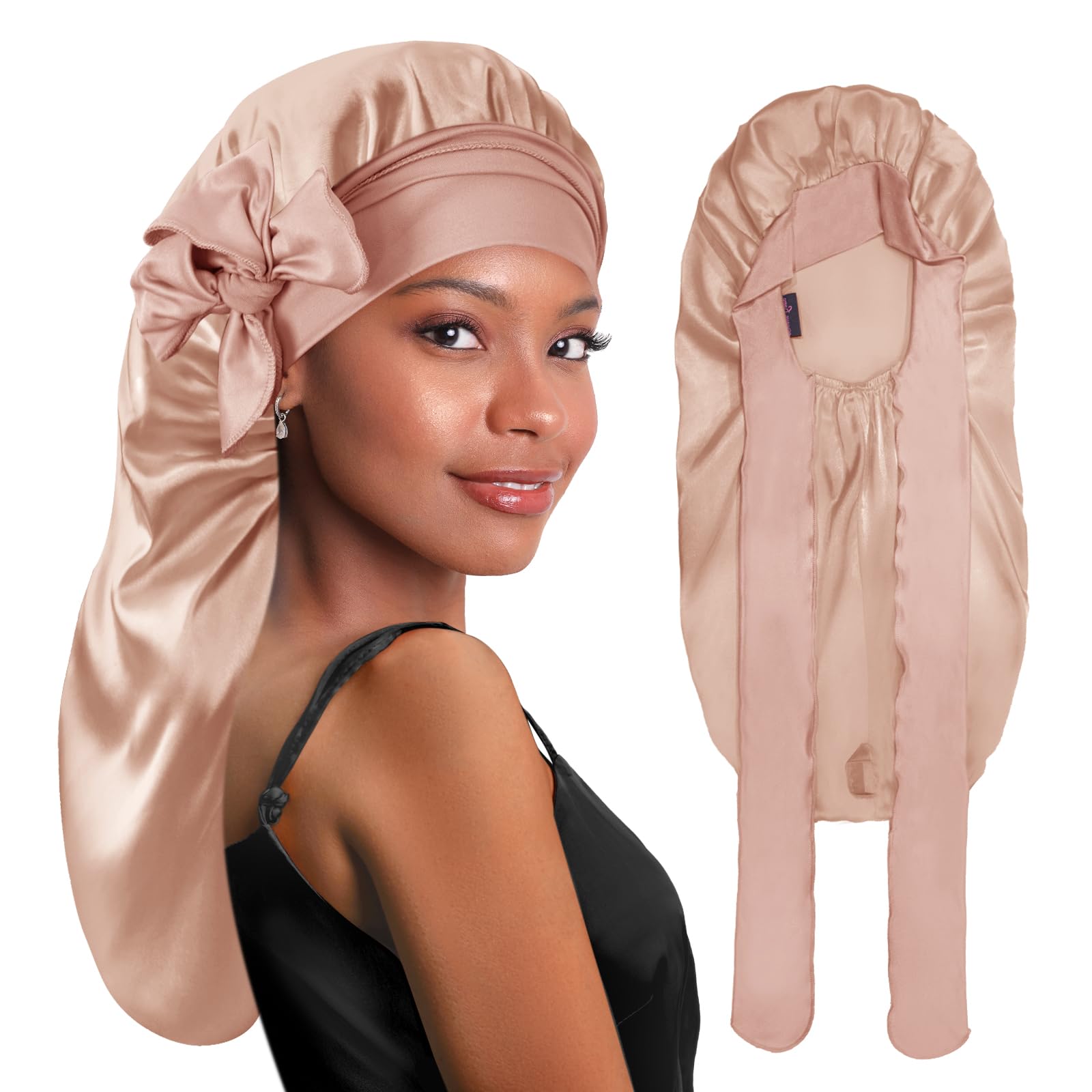Bonnet Queen Silk Sleep Cap for Women Silk Silk Soft Hair Cap Double Layers for 