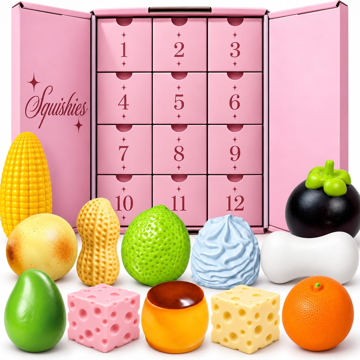 12 PCS Crunchy Squishy Fun Box Advent Calendar 2026 | ASMR Filled Slow Rising Re