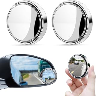 Blind Spot Mirrors For Cars,360° Rotate Convex Blindspot,2pcs Universal | Round Curved Convex Wide Angle Mirror,Universal Car Blind Spot Mirrors for Car SUV Trucks Traffic Safety,Silver