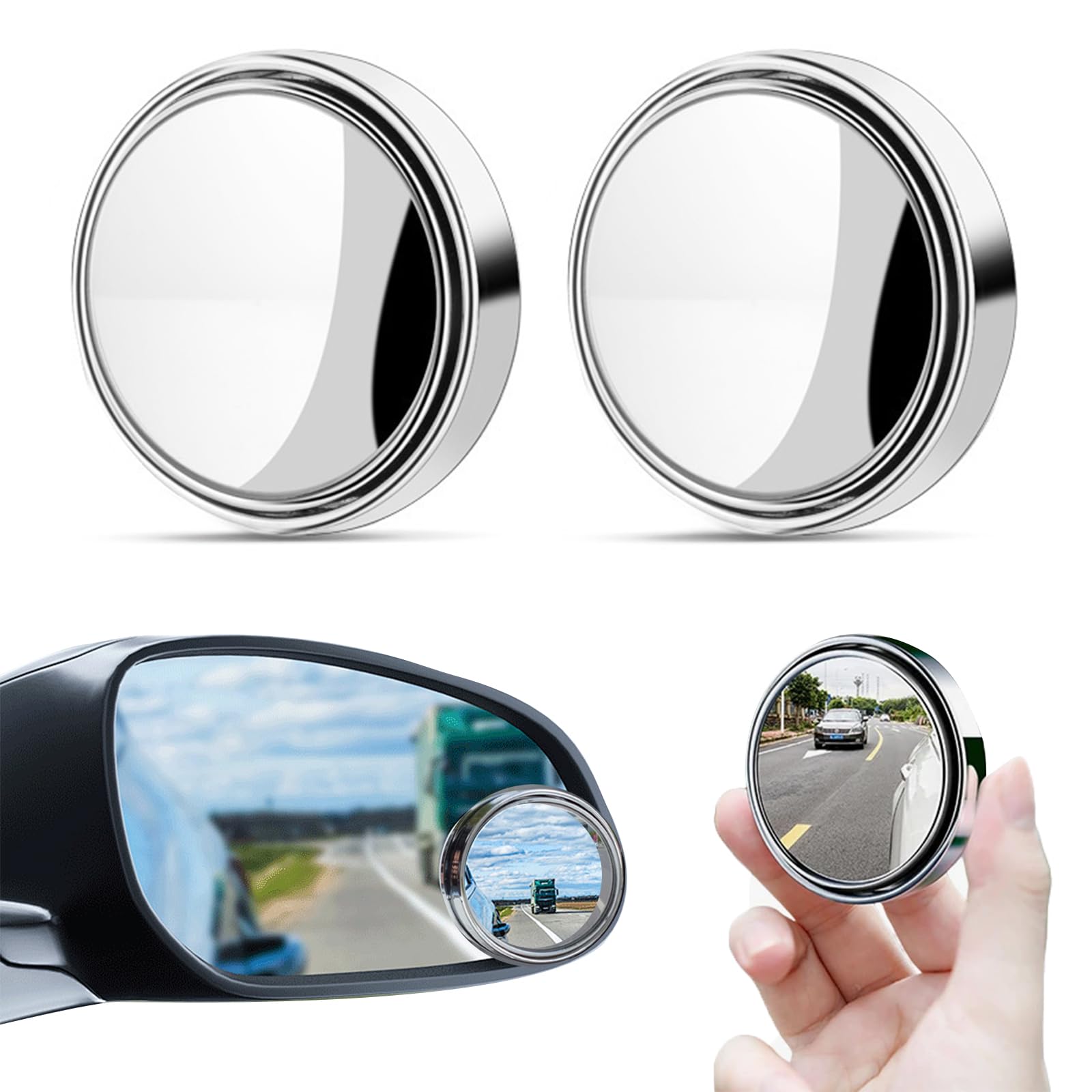 Blind Spot Mirrors For Cars,360° Rotate Convex Blindspot,2pcs Universal | Round 