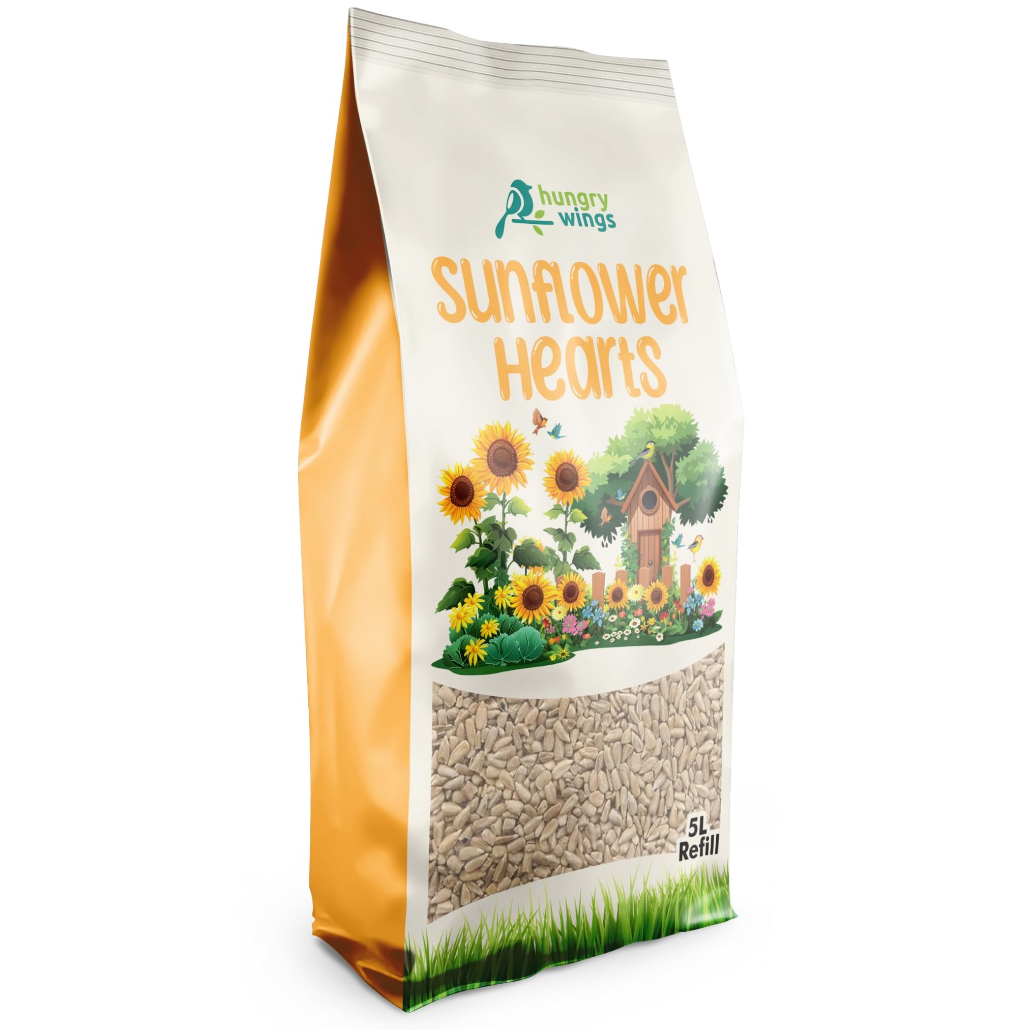 Premium Wild Bird Food 5L Refill, (5L Bag, Sunflower Hearts) | Refill Bag