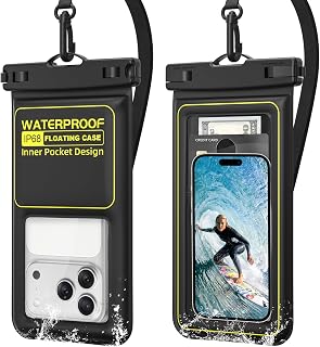 2pack IP68 Waterproof Phone Pouch Floating, Waterproof Phone Case [Black] | [25m/80ft]Waterproof, Cards Holder, HD Underwater Photo, Touchscreen for iPhone Duo 18-11 Pro/ProMax, Galaxy S26, Fit 4-8.5''