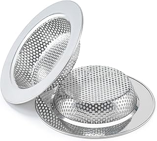 2 Pcs Sink Strainer Double-Layer Safe Design for Kitchen Sink Drain Basket | Upgraded Double-Layer Safe Kitchen Sink Strainer, No Finger Cuts, 4.5 Inch Outer Diameter, Fits Most Sinks