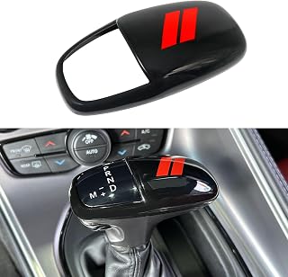 Gear Shift Knob Head Cover for Dodge Durango Accessories 2016-2025 2026 | for Dodge Charger Accessories 2015-2023, for Challenger 2015-2024 ABS Interior Shell Insert Decoration Protector, Red Trim