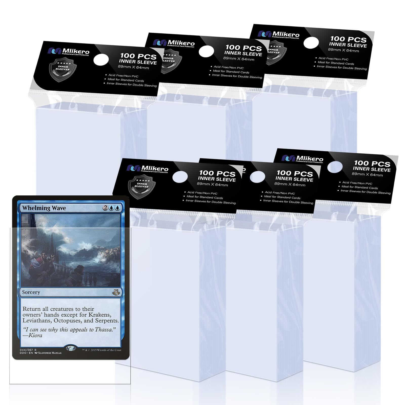 600 Pack Card Sleeves, Perfect Fit Inner Sleeves Ideal for Double-Sleeving, Trad
