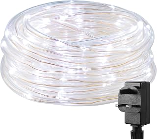 Lepro Outdoor Rope Lights with Timer, Low Voltage, 10m/33ft Waterproof | Outdoor String Lights Plug in, 8 Modes Cool White Pecil-thin Rope Lights, Suit for Christmas, Garden, Patio, Pathway, Tree