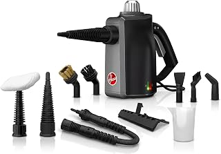 Hoover Handheld Portable Steam Cleaner WH25000CA, 10-in-1 for Car and Home | High-pressure steam, 10 attachments included, Chemical-free, Spill-proof XL tank, Grout, tile, and upholstery use