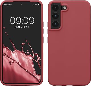 kwmobile Mobile Phone Case for Samsung Galaxy S22 Case - Silicone Case - Wireless Charging - Protective Cover in Dark Rose