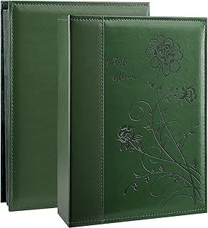 Artmag Photo Album 4x6 300 Photos, Extra Large Capacity Leather Cover Wedding Family Photo Albums Holds 300 Horizontal 4x6 Photos(Dark Green)