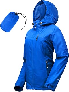 33,000ft Women's Compact Rain Jacket Lightweight Waterproof Rain Jacket with Hood Windproof Cycling Jacket
