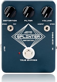 JOYO Analog Distortion Guitar Pedal, FAT/MOSFET Toggle with DISTORTION/FILTER/VOLUME Control, True Bypass (SPLINTER JF-21)