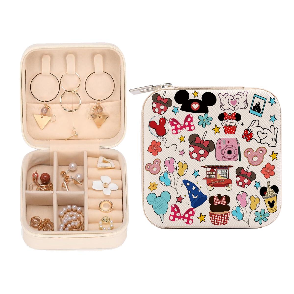 Cartoon Mouse Castle Travel Jewelry Case, Small Box Organizer, Cartoon Gifts Mer