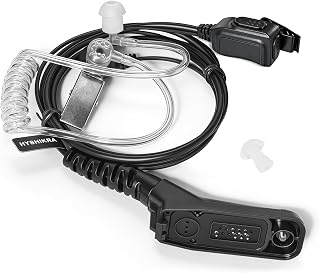 HYSHIKRA Security Bodyguard Earpiece with Mic PTT Multi Pin Headset | Compatible with Motorola DP3400 DP4400 DP4800 DGP4150 XiR-P8200 Xpr-6300 Two Way Radio