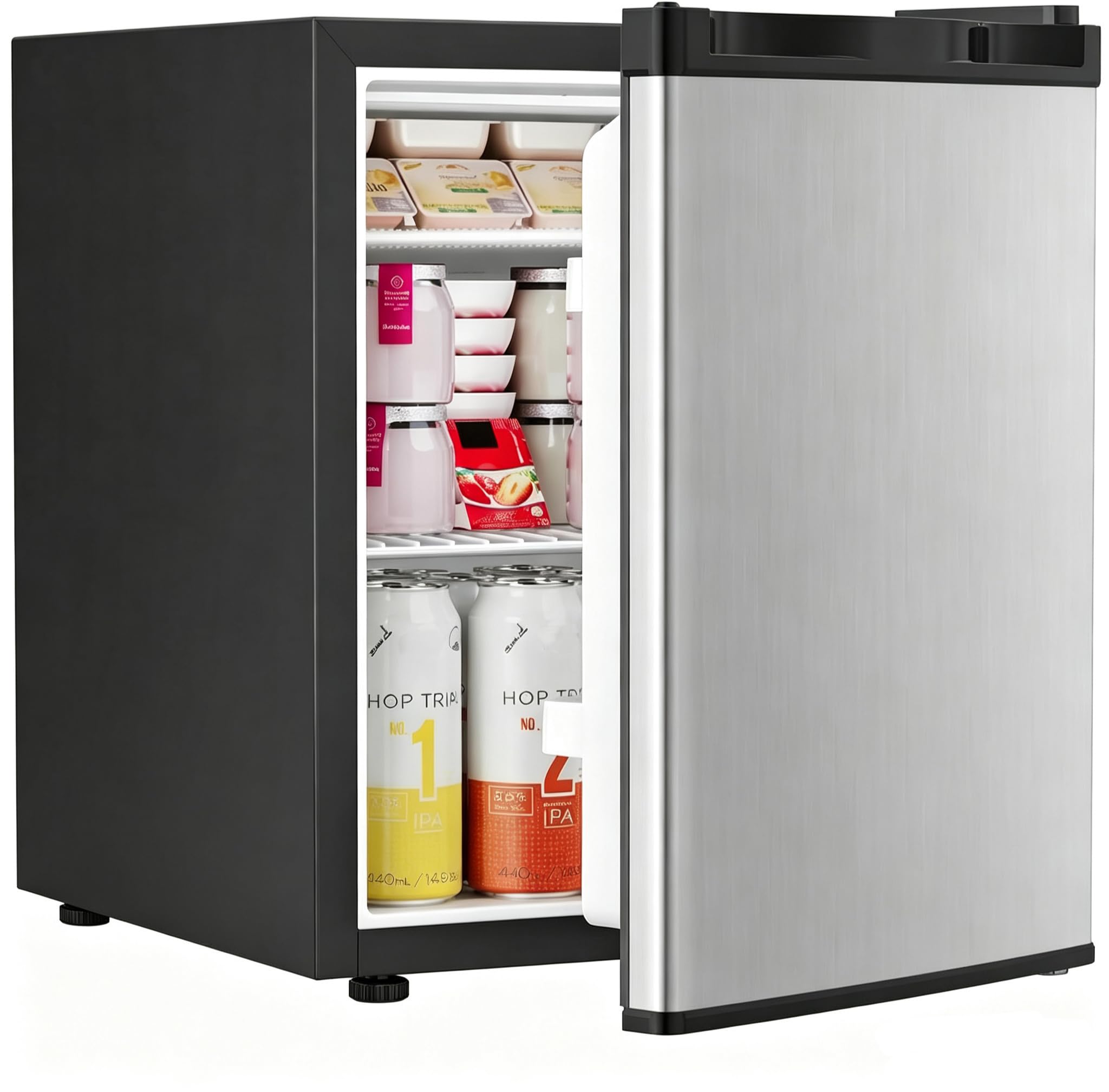 Antarctic Star 1.6 cu.ft Mini Fridge Adjustable Thermostat, Stainless Steel | Sm