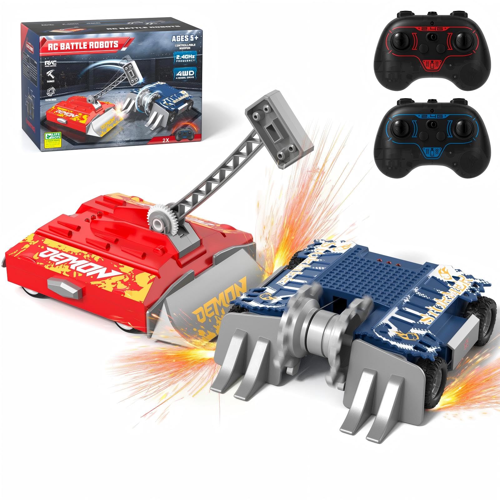 ACIKETO Remote Control Battle Robots Toys for Kids Boys, RC Fighting Robot | Com
