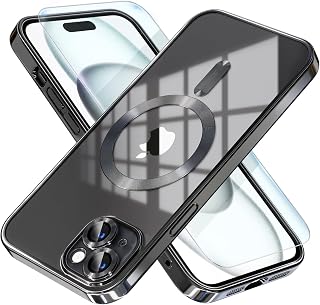 Magnetic for iPhone 15 Case Compatible with MagSafe Black