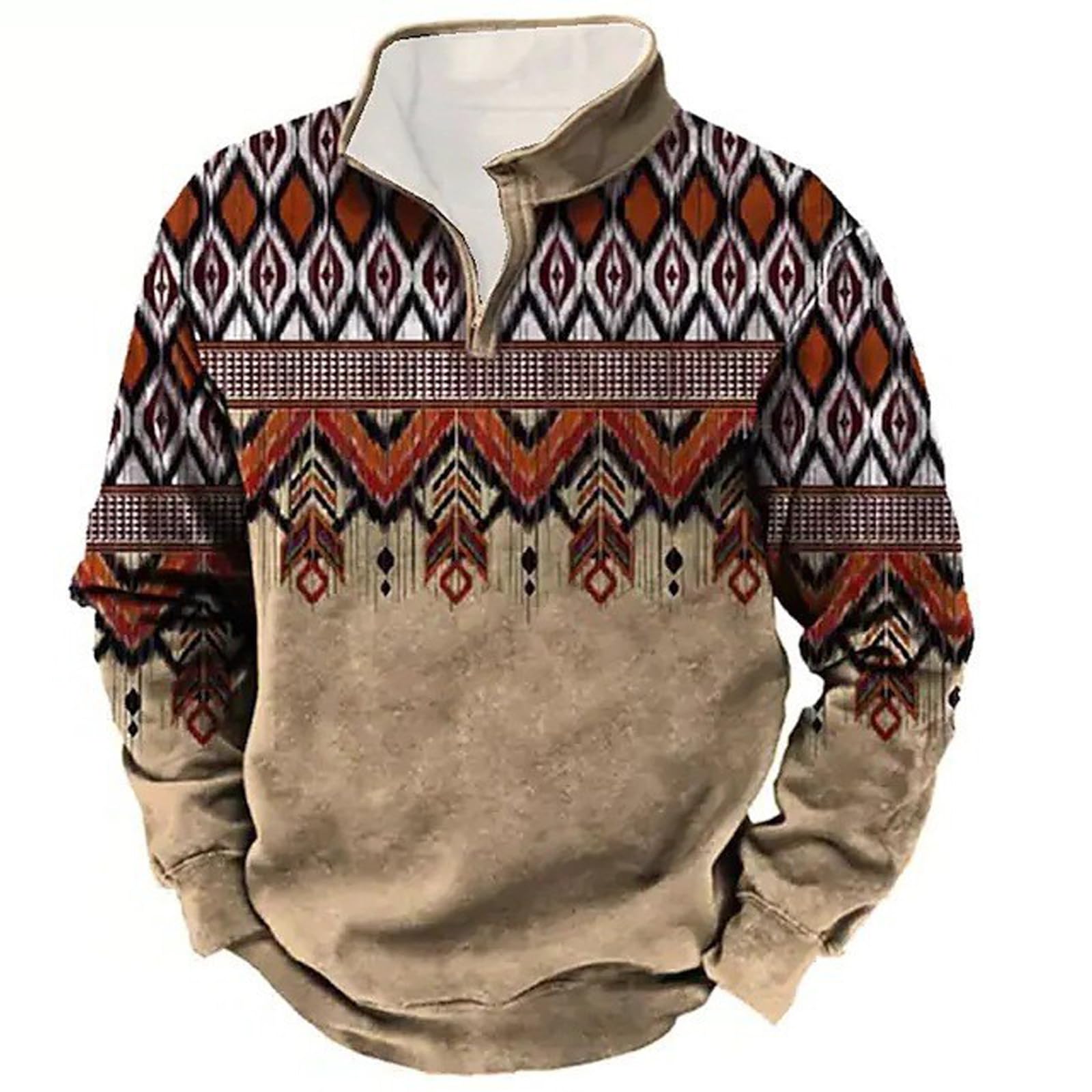 HOTYD Aztec Cowboy Mens Hoodie Vintage Graphic Western Hoodies Casual Long Sleev