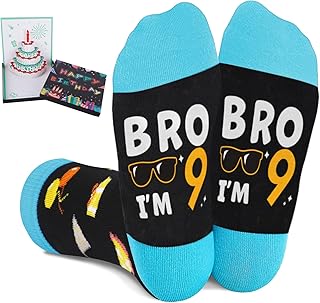 Juesly 5-18 Year Old Boy Gift Ideas - Happy Birthday Socks Gift Set | Birthday Gifts for Boys Age 5-18, Novelty Socks & Pop Up Birthday Card Packed In Gift Box, Ready To Gift No Wrapping Needed
