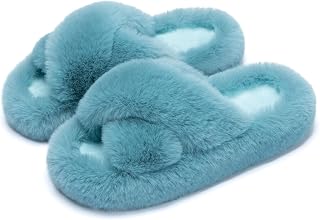 Chantomoo Women's Slippers, Fluffy Comfortable Memory Foam, House Faux Fur, Slide Shoes, Non-Slip Sole, Bedroom Cosy Indoor Plush Slippers