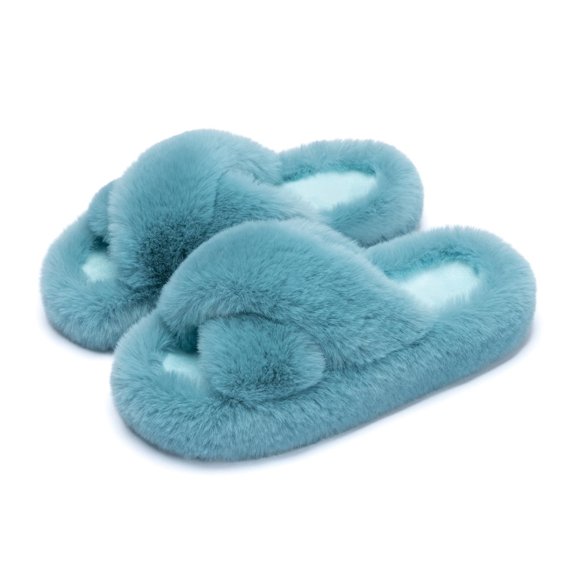 Chantomoo Women's Slippers, Fluffy Comfortable Memory Foam, House Faux Fur, Slid