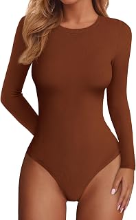 PRETTYGARDEN Body da donna 2026 Primavera Camicie a maniche lunghe aderenti a coste di base a strati Top autunno moda inverno vestiti
