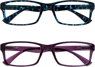 OPULIZE The Company Reading Glasses Tortoise Blue And Purple Readers Value Pack 2 Men Women UVR2092BL_P +2.00
