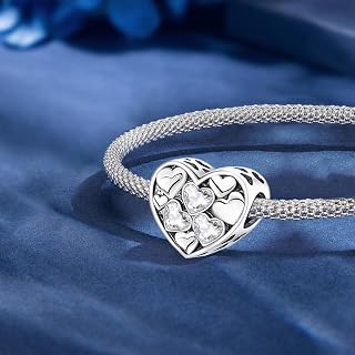 Silver Plated Fashion Travel Mother Love Flower Perfume Animal French Fries Series Women Bracelet Bangle DIY Jewelry Making Daily Outfit Matching Jewelry Decoration Gift Women Mom