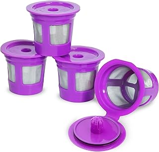 Perfect Pod Café Save Reusable Coffee Pod Filter Cups, 4 Pack | Refillable Capsules, Built-In Mesh Strainers, 100% BPA Free, Compatible with One-Stream Keurig & Select Single-Serve Brewers