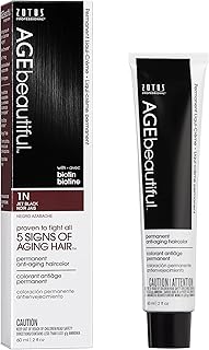 AGE beautiful Permanent Hair Color Cream, 100% Gray Coverage Hair Dye with Biotin Anti-Aging Formula for Fuller, Thicker Hair, Professional Salon Quality