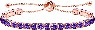 Uloveido Tennis Bracelet Adjustable Bolo Clasp for Girls Women Hypoallergenic Purple Pink Blue Green Cubic Zirconia Bracelets Gift Y4043