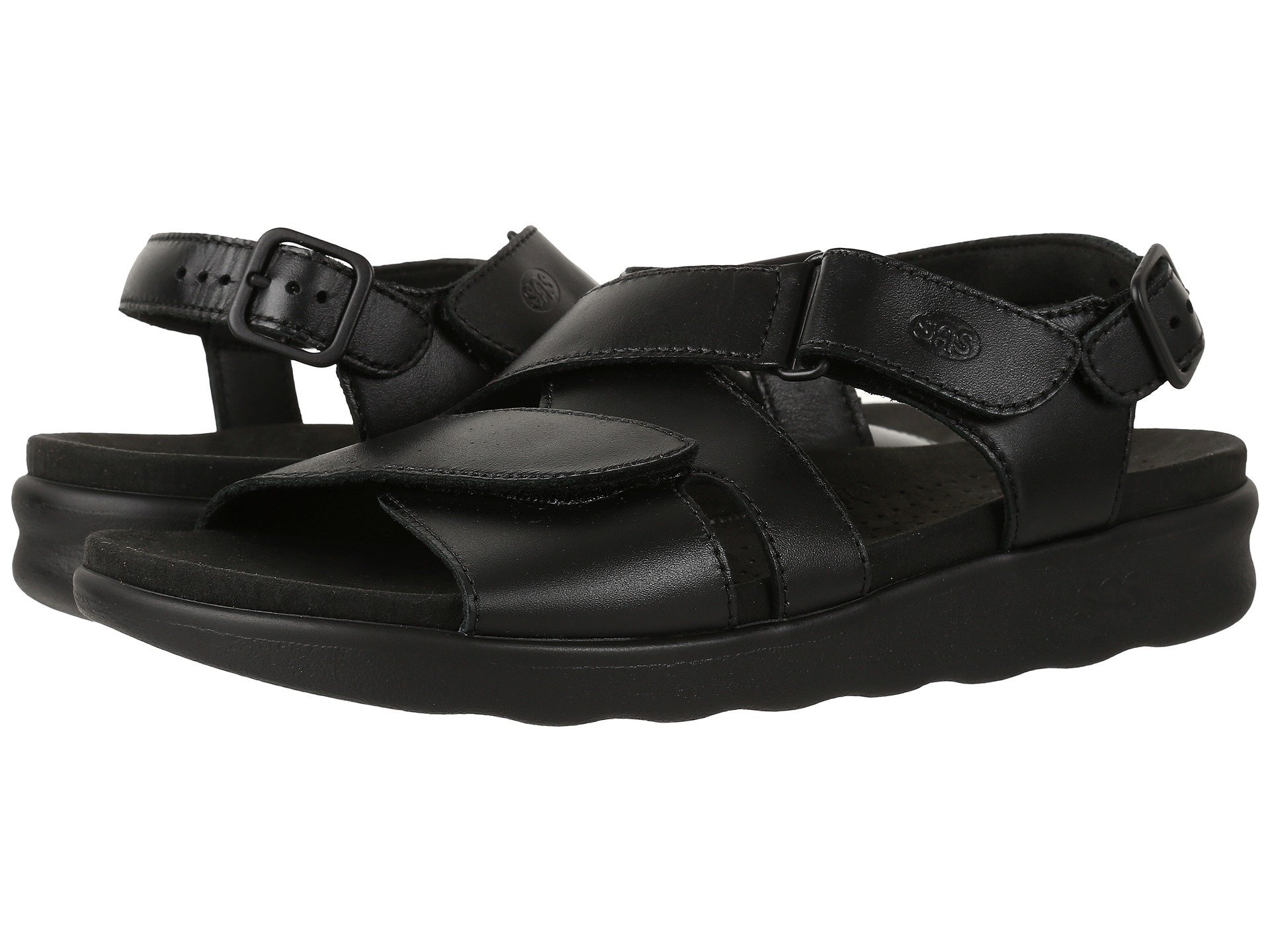 SAS Huggy Platform Sandals for Women - Leather Upper with Cross Straps, Cozy and