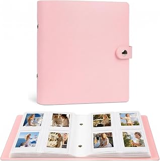 Ruibytree 320 Pockets Album for Instax Mini & Polaroid 2x3" Pictures, Pink | Gift-Ready Packaging, PU Leather Cover, Acid-Free Pages, Side-Loading Clear Pockets, Durable Binding, Easy Photo Viewing