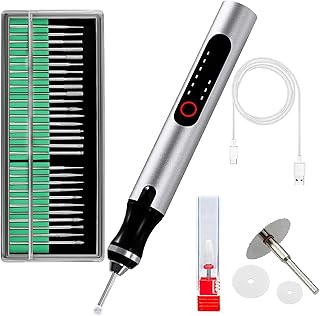 Wireless Engraving Pen Kit - Precision Tool for Artists &amp; DIY | Engrave Jade, Wood, Metal, Polish Phone Chips | Smooth &amp; Powerful with,engraver wood carving tool engraving machine！ (Silver + Black)