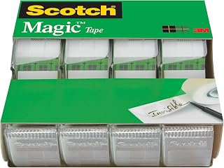 Scotch Magic Tape, 4 Dispensered Rolls, Numerous Applications, Invisible, Engineered for Repairing, 3/4 in. x 300 in.