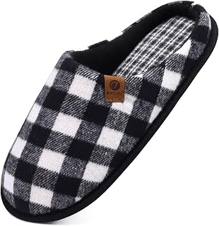 ONCAI Men's Winter Slippers, Comfortable Memory Foam Warm Wool Home Shoes with Non-Slip Sole Size 40-49 EU