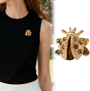 Crystal Ladybug Brooch Pins for Women Elegant Enamel Animal Rhinestone Brooches Pins Fashion Jewelry Brooch for Women Men Gift