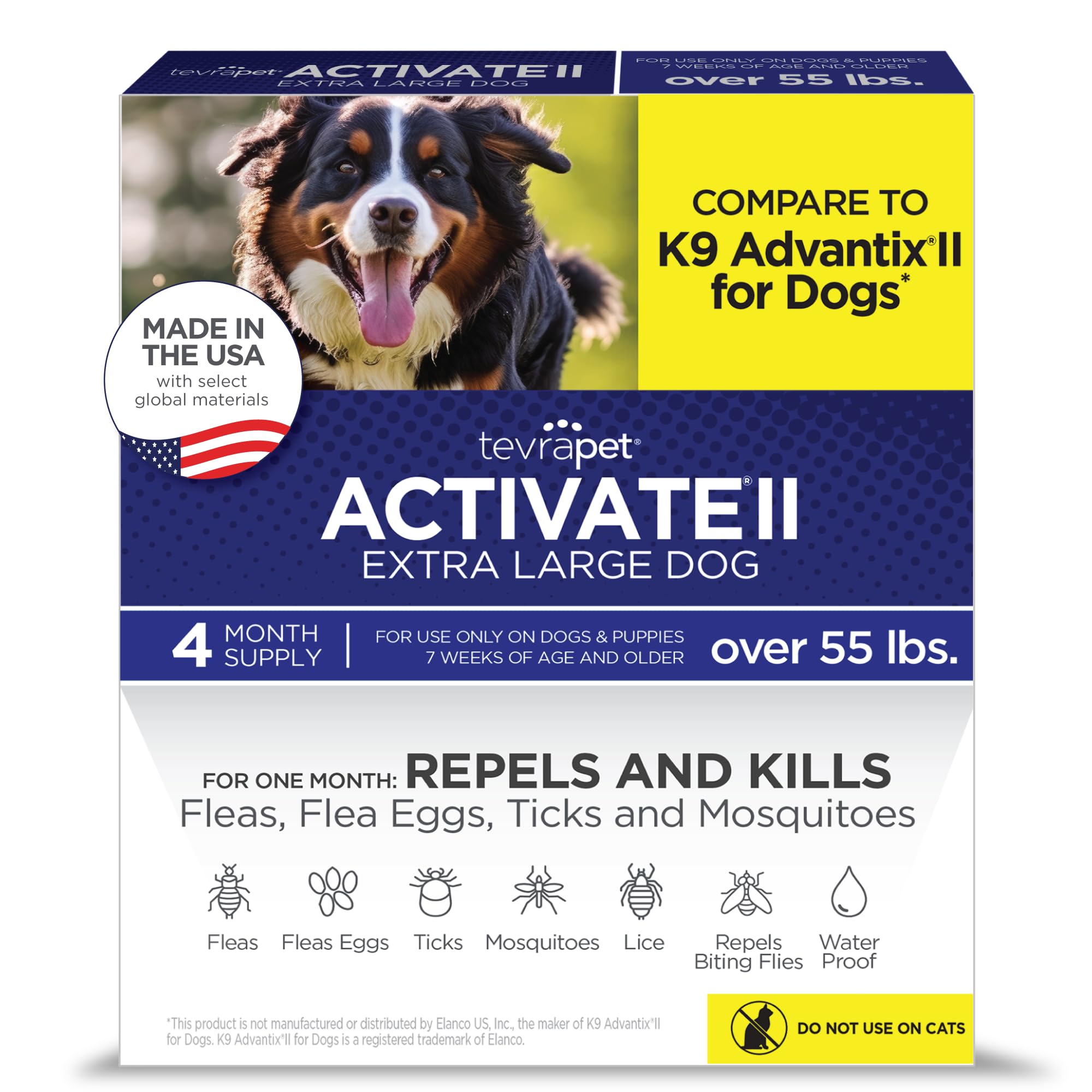 TevraPet Activate II Flea and Tick Prevention for Extra Large Dogs 55+ lbs | Vet
