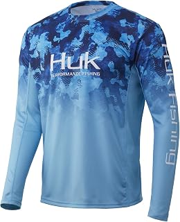 HUK Men's Icon X Camo Long Sleeve Shirt |Performance Fishing Shirt Shirt (Pack of 1)