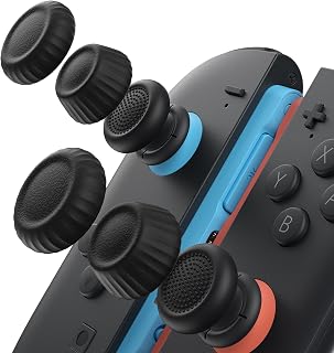 JSAUX Thumb Grips for Nintendo Switch 2/Steam Controller/ROG Xbox Ally X | Black, 3Pairs(6pcs), Thumb Grip Caps, Ergonomic Design, Enhanced Gaming Grip, Comfortable & Durable, Joycon Stick Cover