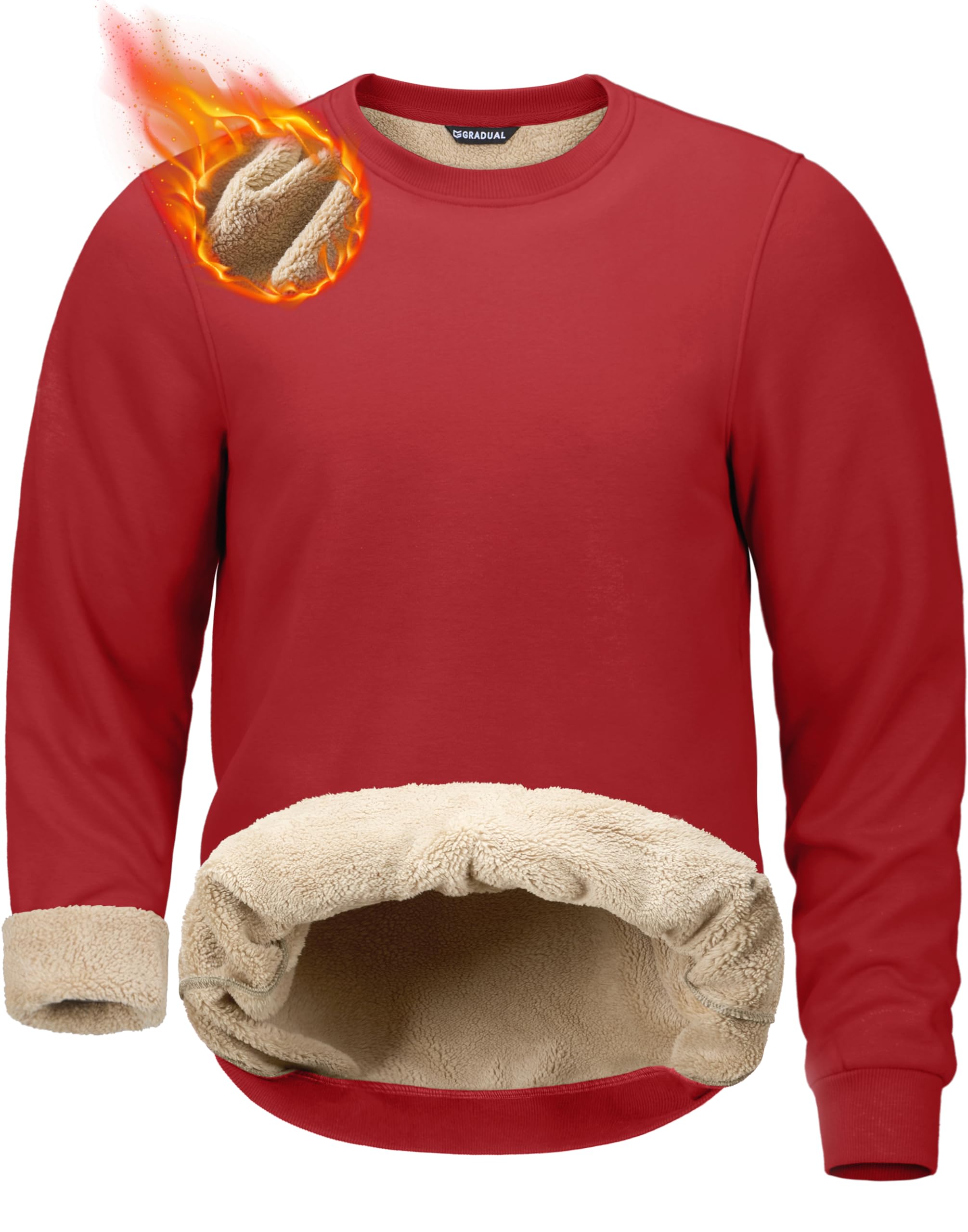 G Gradual Sherpa Lined Sweatshirts for Men Fleece Pullover