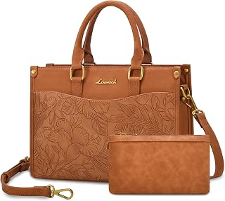 LOVEVOOK Bolsos y bolsos para mujer, elegante bolso de hombro de piel sintética con asa superior con cremallera